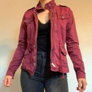 MUDD Burgundy Military-Styled Jacket 🧥